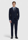 Lacivert Desenli Zeroweight Slim Fit %100 Yün Takım Elbise