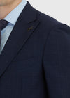 Lacivert Desenli Zeroweight Slim Fit %100 Yün Takım Elbise