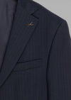 Antrasit Çizgili Modern Fit %100 Yün Takım Elbise