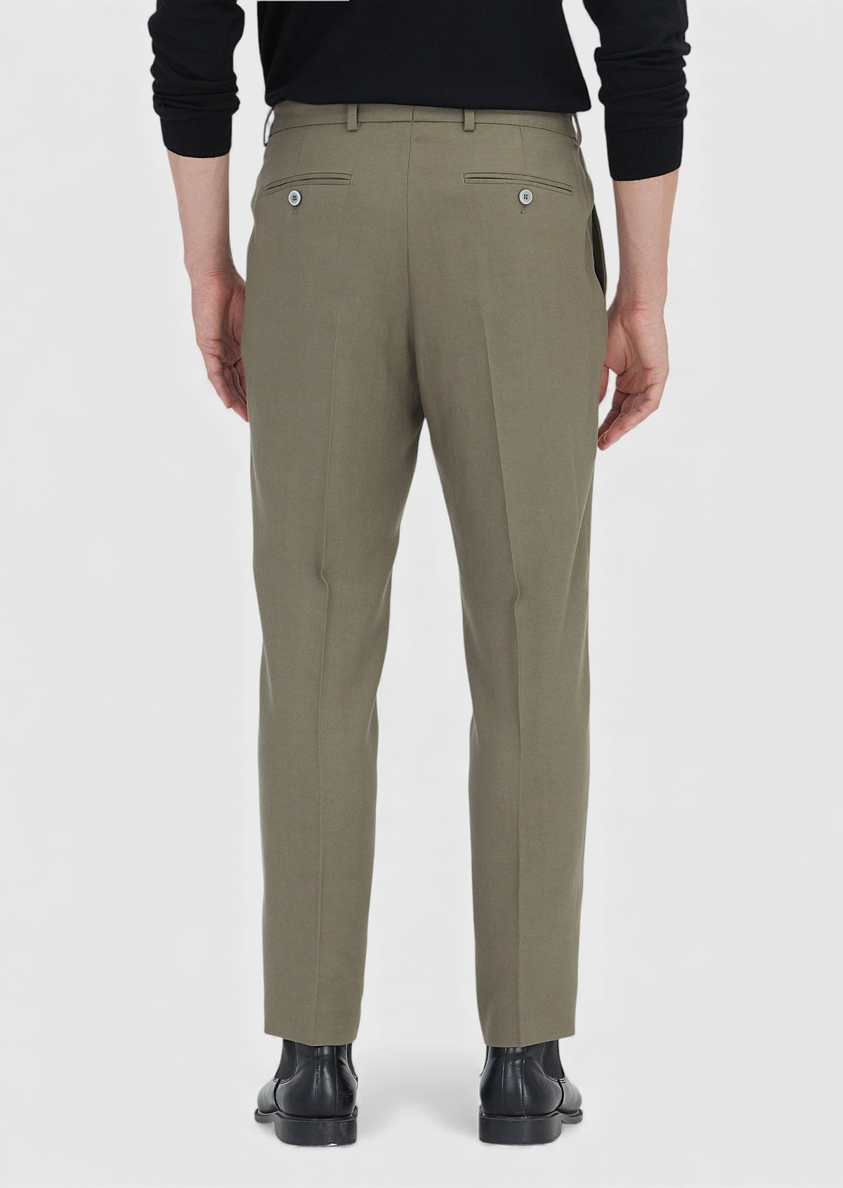 Vizon Dokuma Regular Fit Casual Yün Karışımlı Pantolon