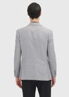 Gri Çizgili Shirt Shoulder Slim Fit Yün Karışımlı Ceket