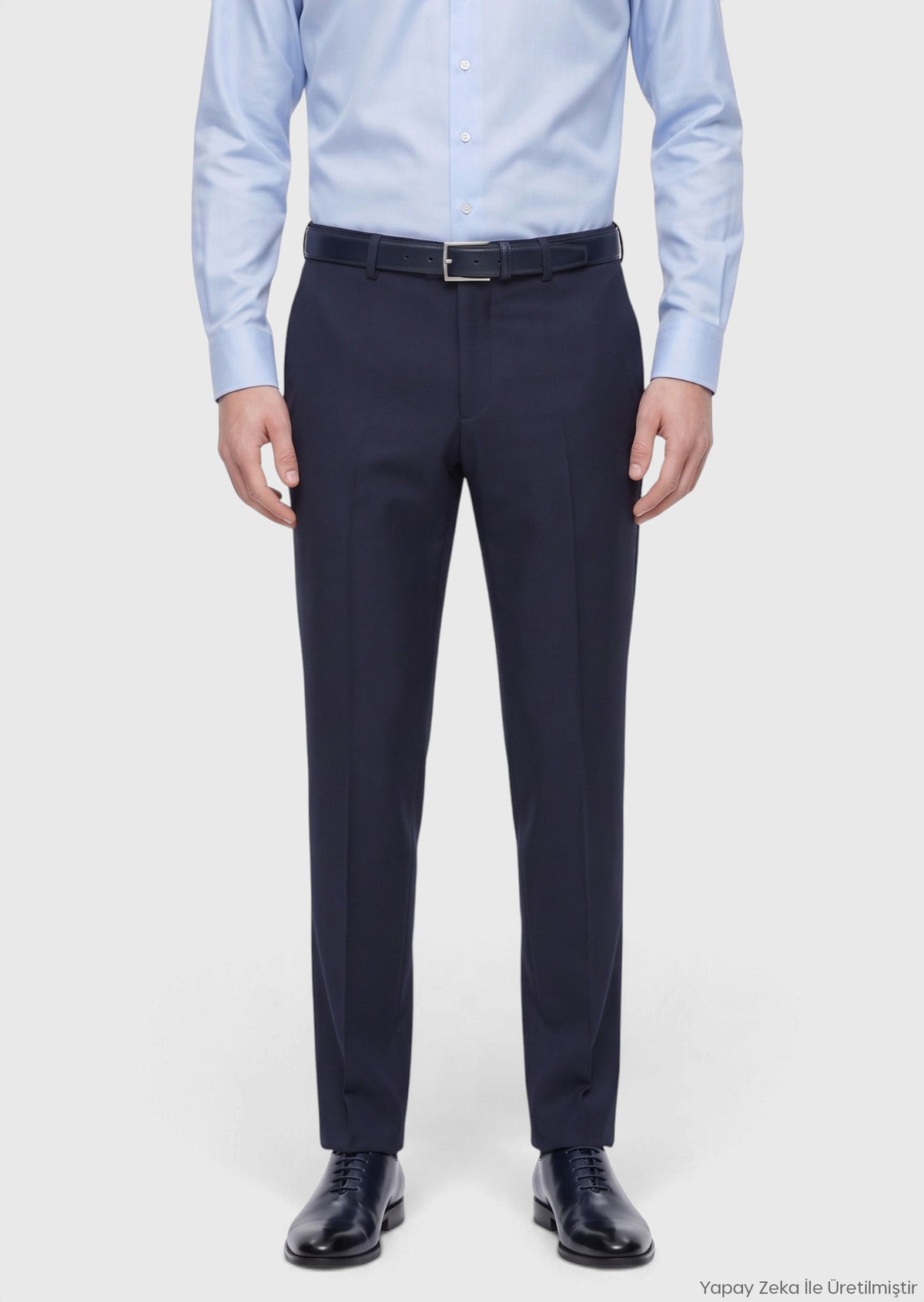 Lacivert Modern Fit Klasik Yün Karışımlı Pantolon