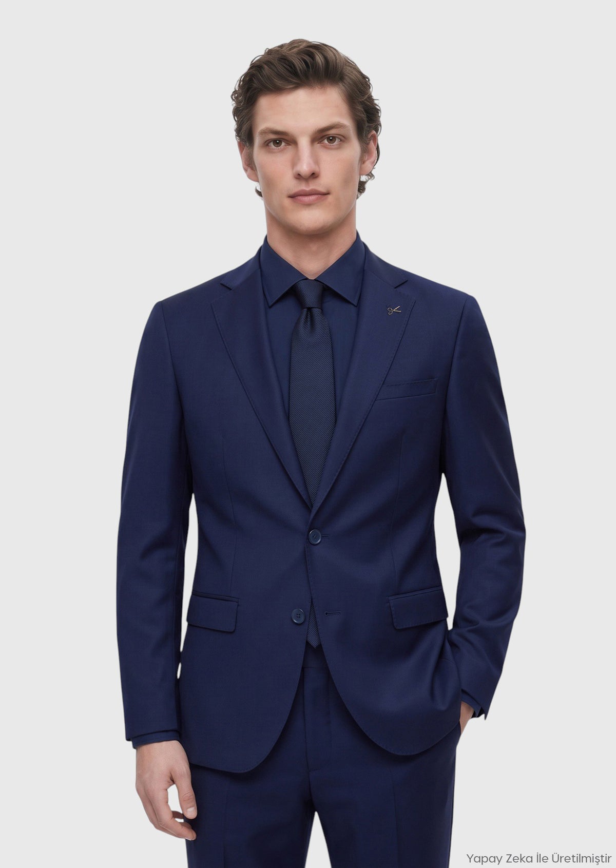 Saks Düz Fashion Slim Fit Yün Karışımlı Takım Elbise