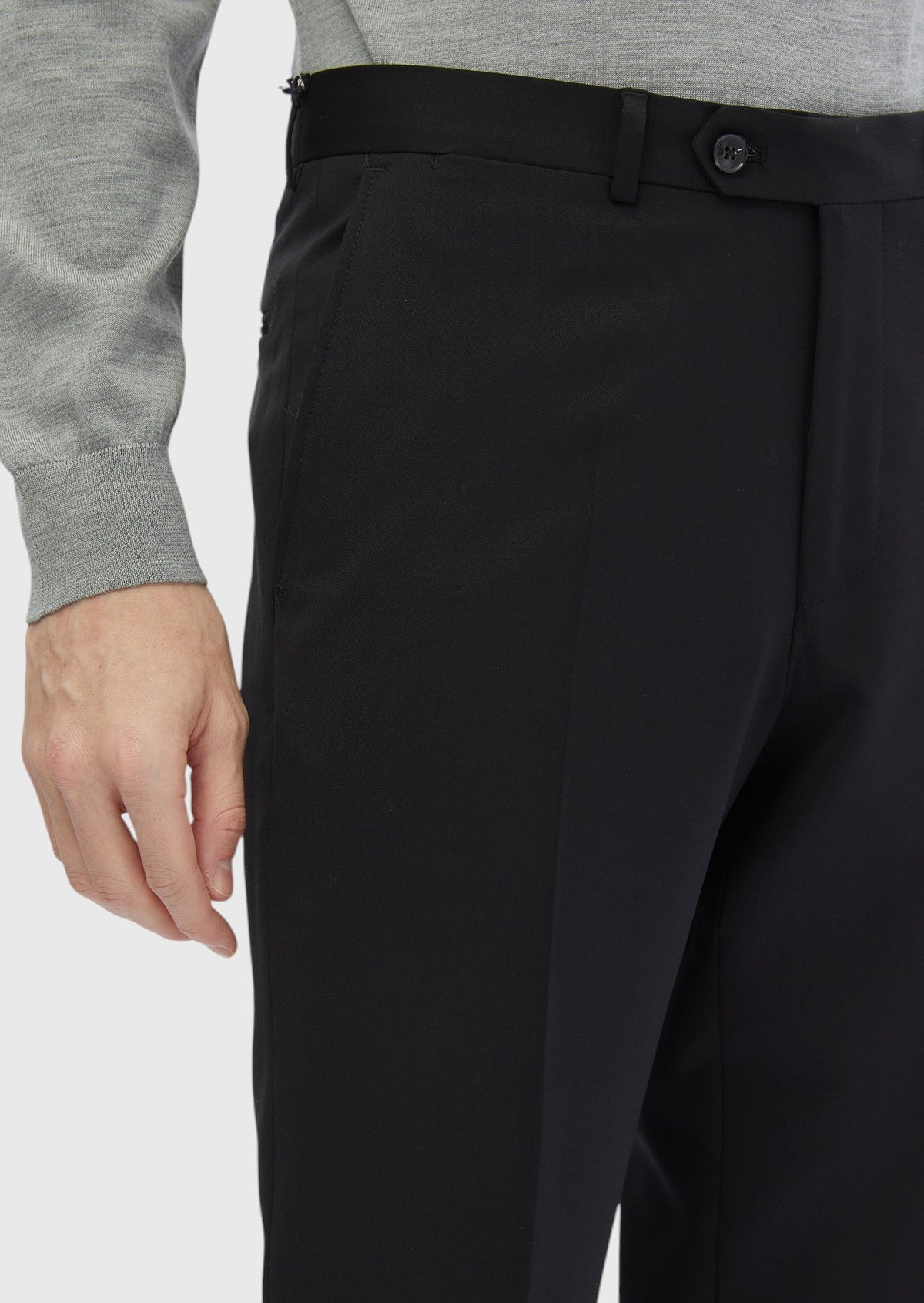 Siyah Modern Fit Klasik %100 Yün Pantolon