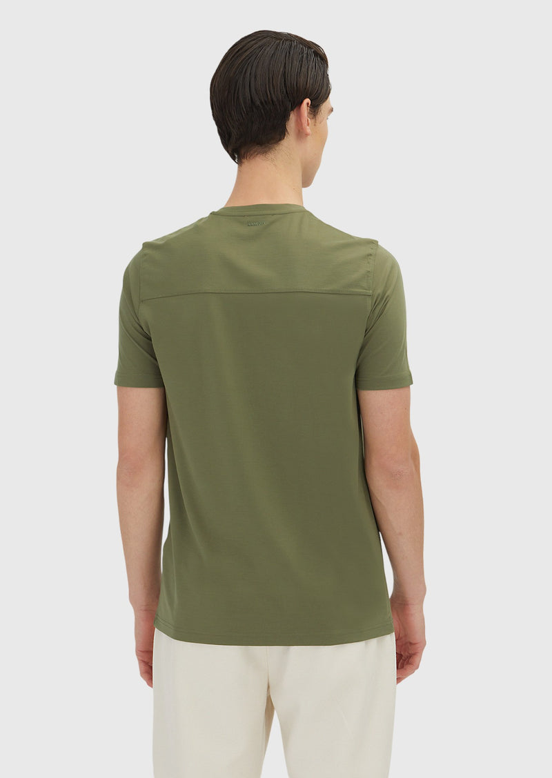 Haki Düz Bisiklet Yaka T-Shirt