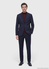 Lacivert Desenli Regular Fit %100 Yün Ceket