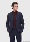Lacivert Desenli Regular Fit %100 Yün Ceket