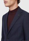 Lacivert Desenli Regular Fit %100 Yün Ceket