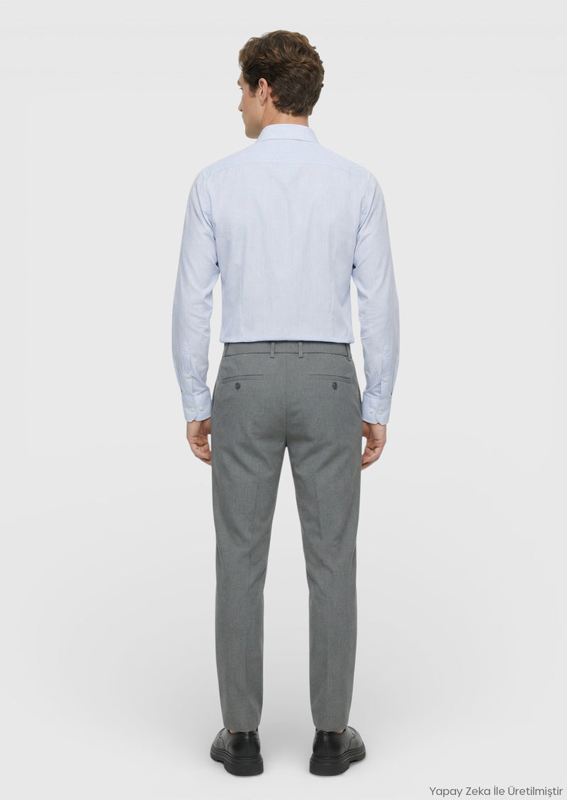 Gri Düz Dokuma Jogging Fit Casual Pantolon