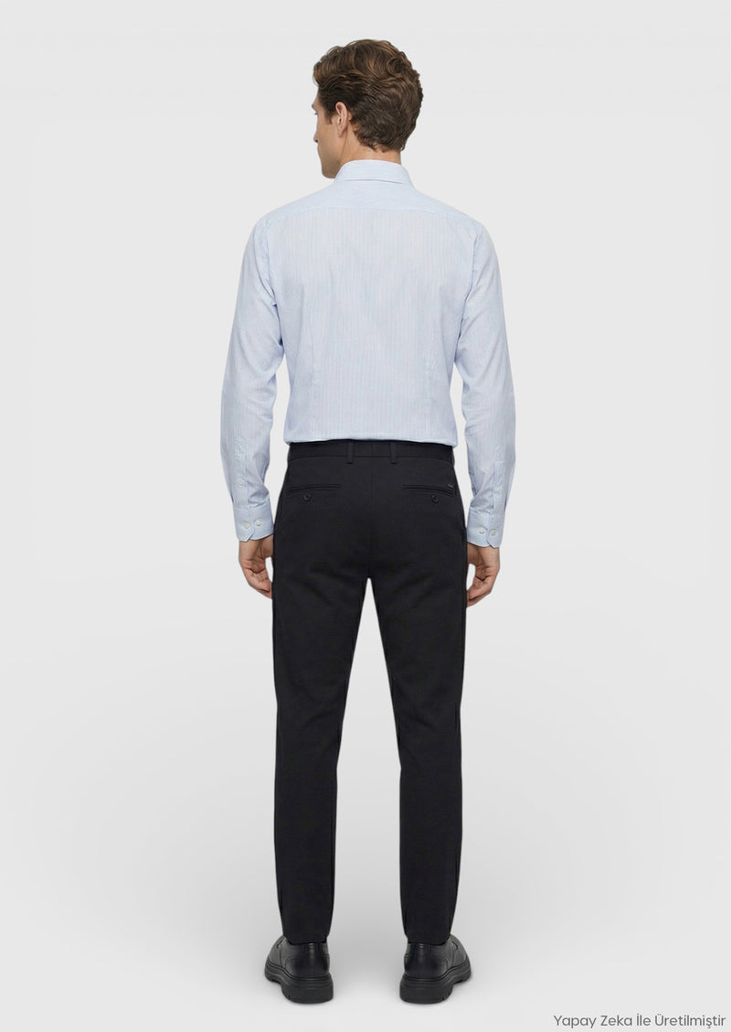 Lacivert Düz Dokuma Jogging Fit Casual Pantolon