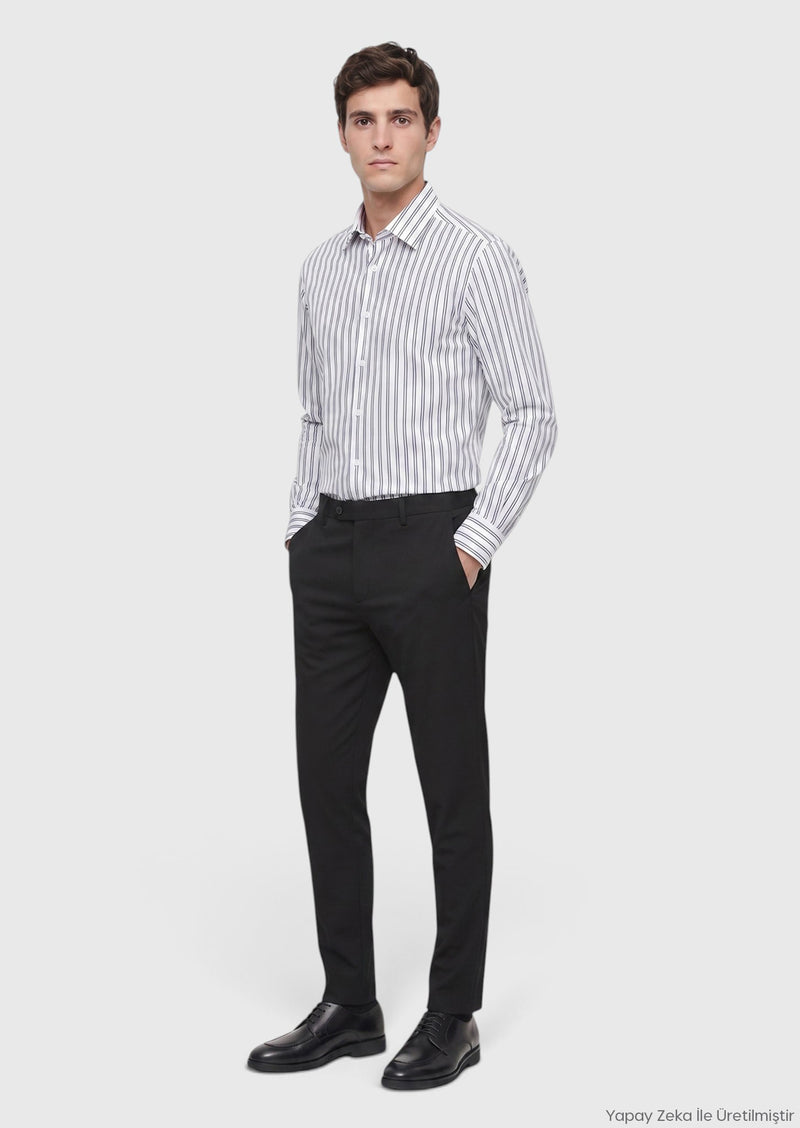 Siyah Düz Dokuma Jogging Fit Casual Pantolon