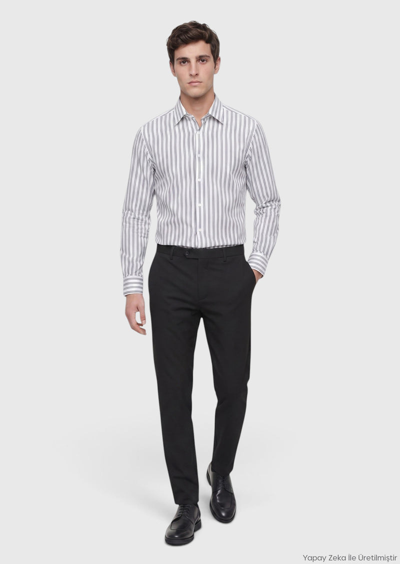 Siyah Düz Dokuma Jogging Fit Casual Pantolon