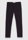 Siyah Düz Dokuma Slim Fit Casual Pamuk Karışımlı Pantolon