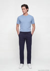 Lacivert Düz Dokuma Slim Fit Casual Pamuk Karışımlı Pantolon
