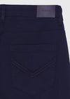 Lacivert Düz Dokuma Slim Fit Casual Pamuk Karışımlı Pantolon