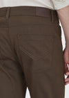 Kahverengi Düz Dokuma Slim Fit Casual Pamuk Karışımlı Pantolon