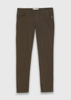 Kahverengi Düz Dokuma Slim Fit Casual Pamuk Karışımlı Pantolon