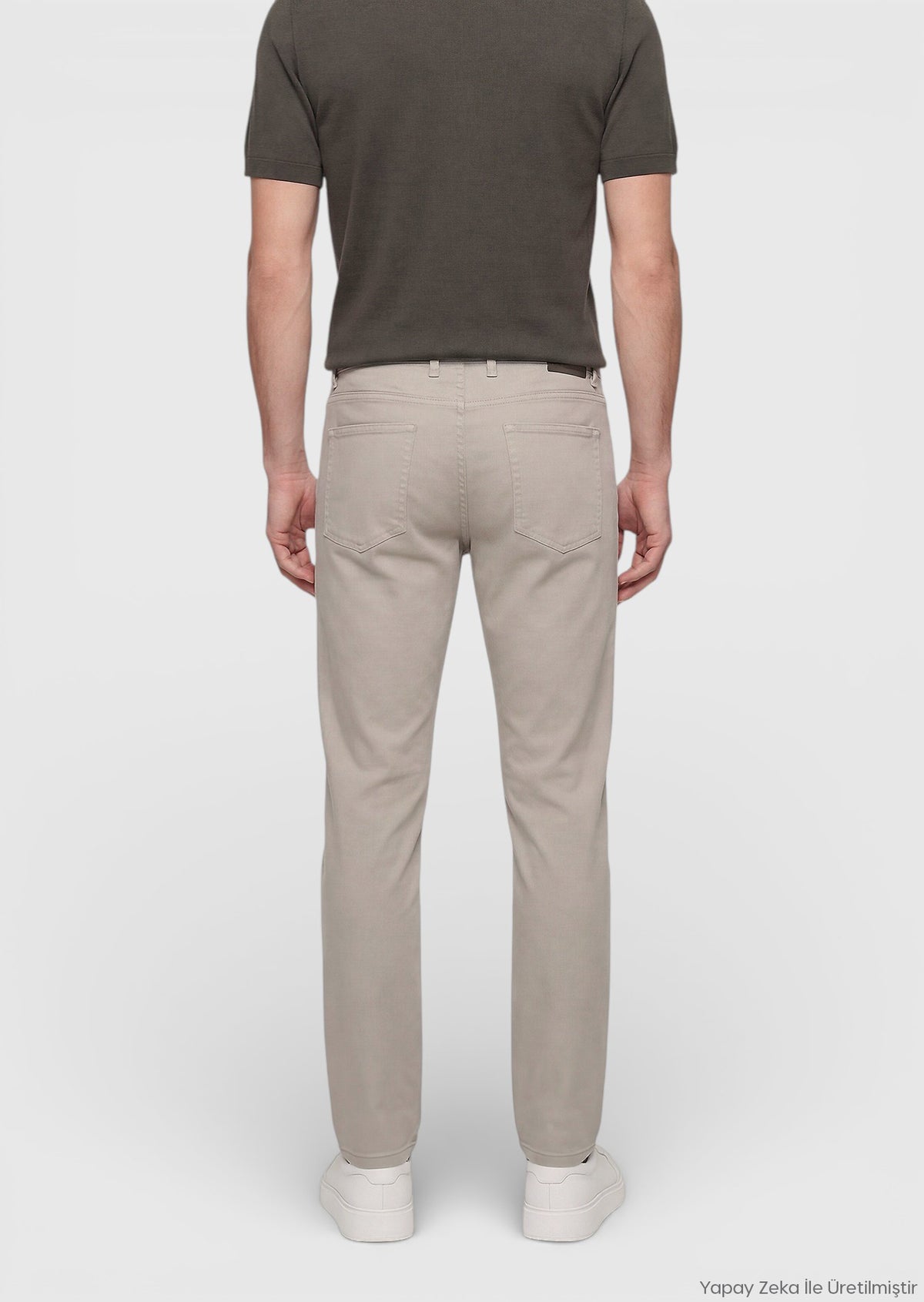Vizon Düz Dokuma Slim Fit Casual Pamuk Karışımlı Pantolon