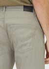Gri Düz Dokuma Slim Fit Casual Pamuk Karışımlı Pantolon