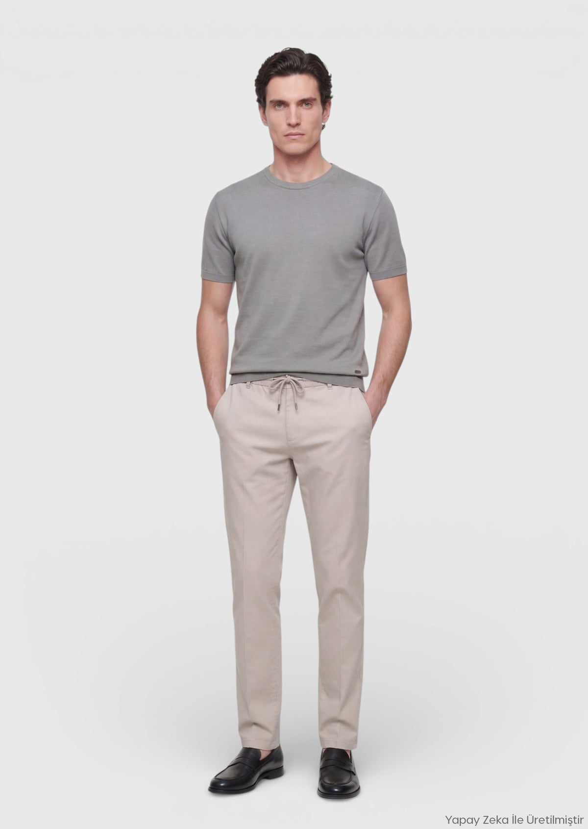 Vizon Düz Dokuma Jogging Fit Casual Pamuk Karışımlı Pantolon