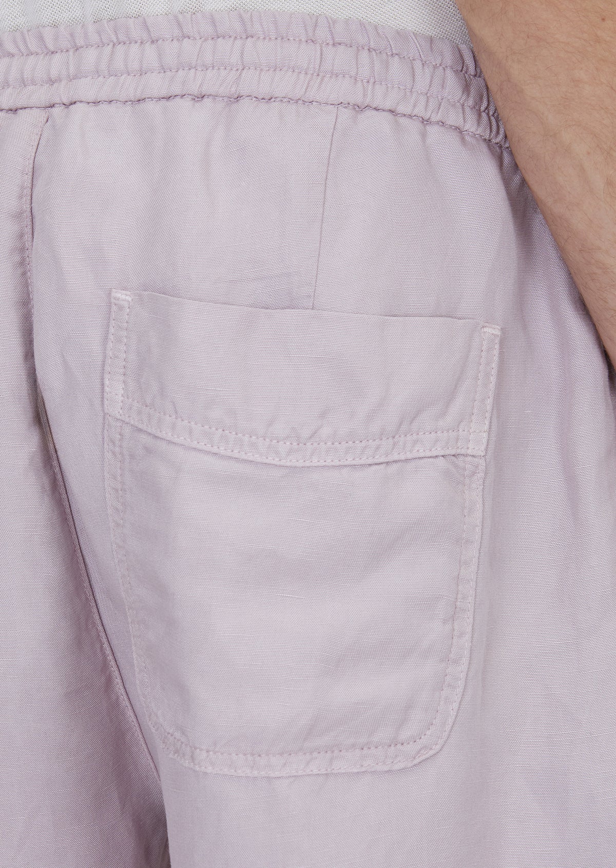 Pembe Düz Dokuma Jogging Fit Casual Keten Karışımlı Bermuda