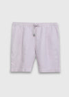 Pembe Düz Dokuma Jogging Fit Casual Keten Karışımlı Bermuda