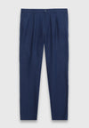 Lacivert Düz Dokuma Jogging Fit Casual %100 Keten Pantolon