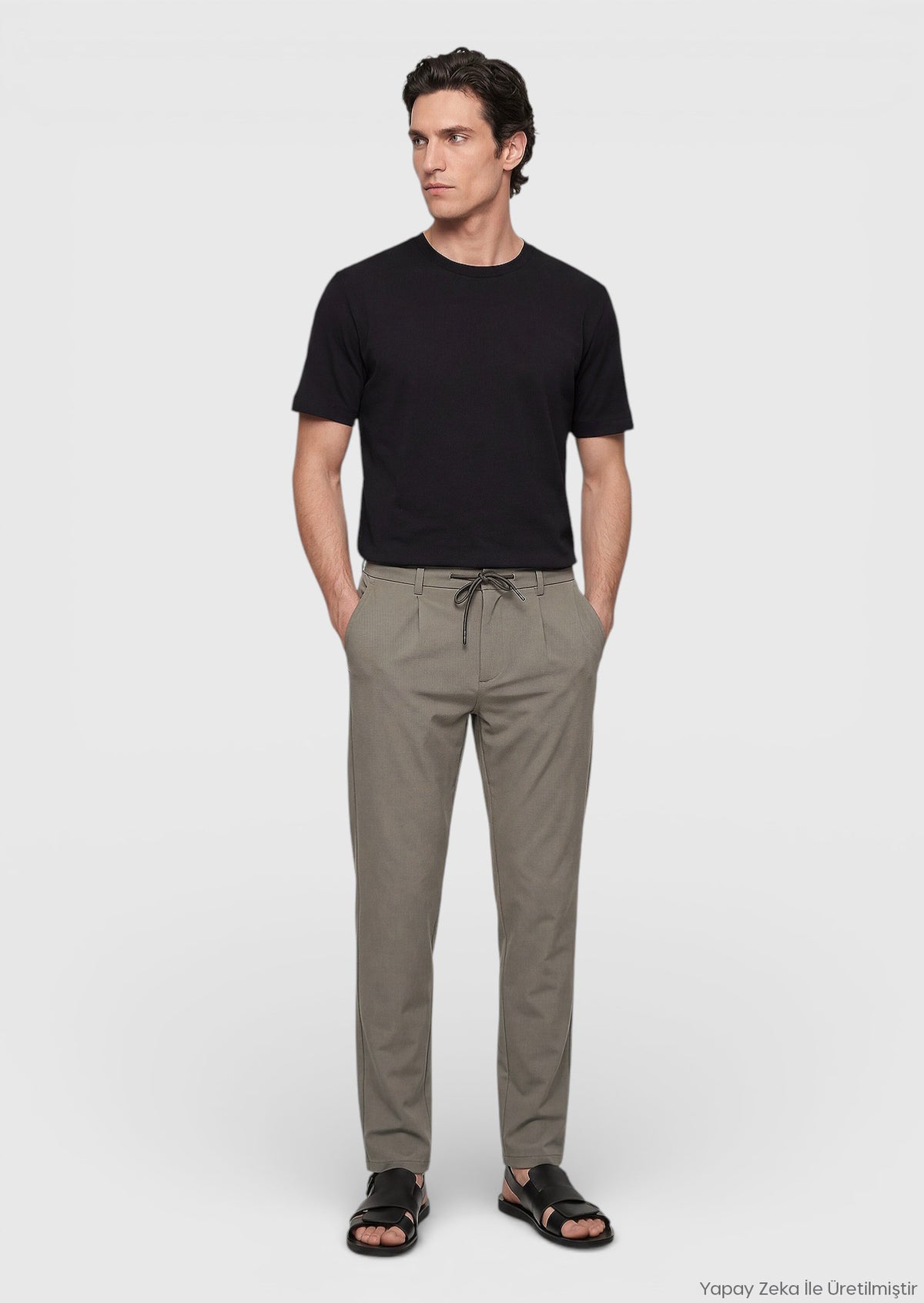 Vizon Düz Teknik Jogging Fit Casual Pantolon