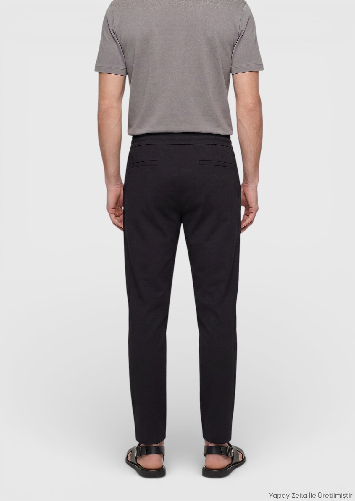 Siyah Düz Teknik Jogging Fit Casual Pantolon