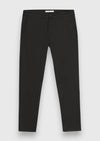 Siyah Düz Dokuma Regular Fit Casual Pamuk Karışımlı Pantolon