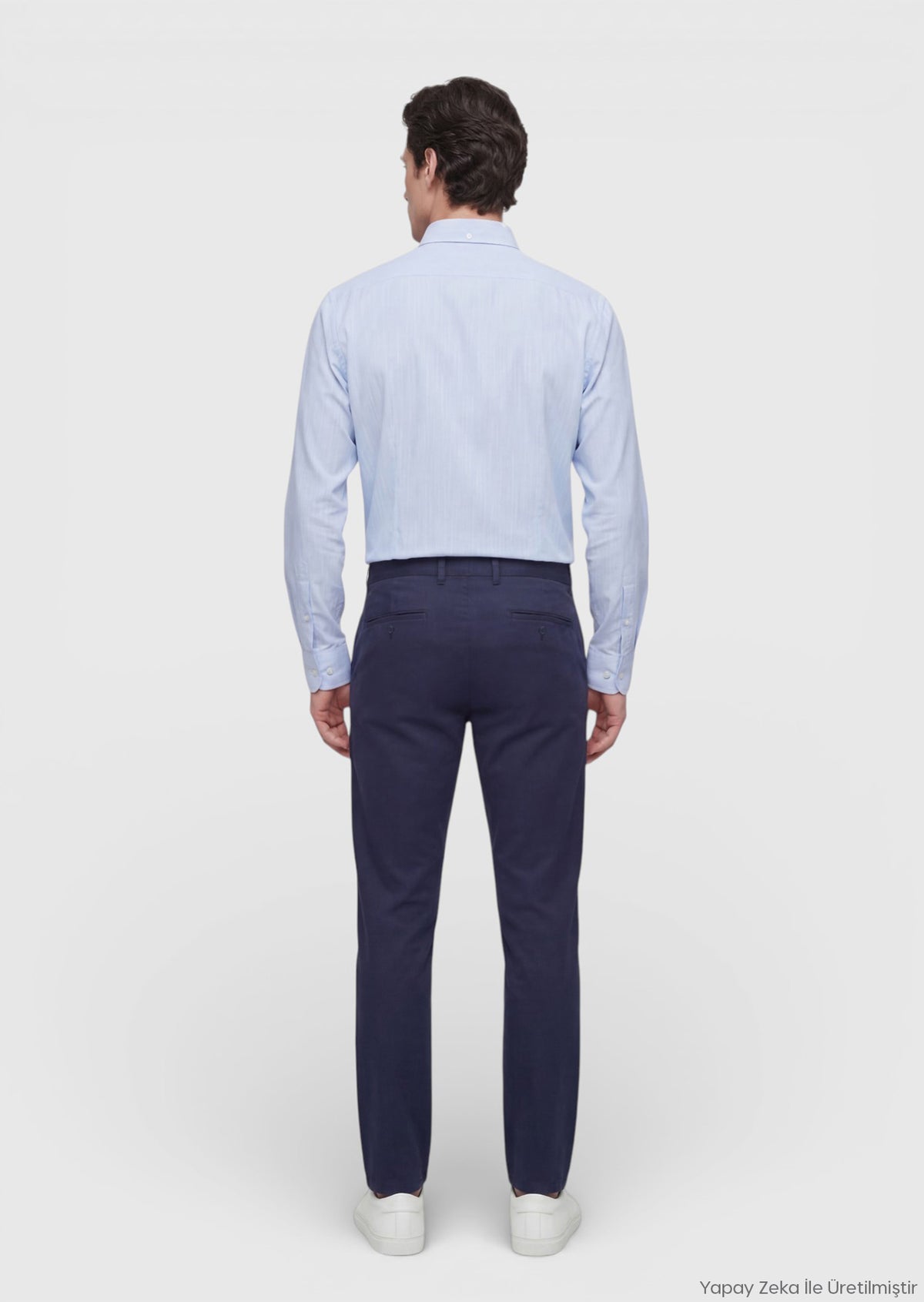Lacivert Düz Dokuma Regular Fit Casual Pamuk Karışımlı Pantolon