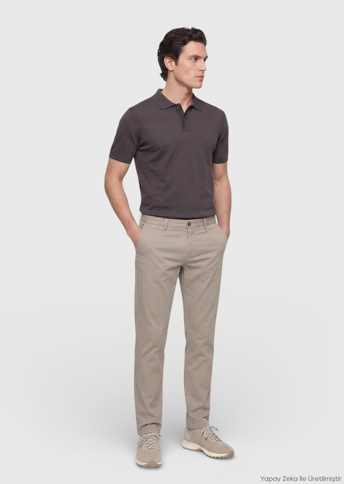 Vizon Dokuma Regular Fit Casual Pamuk Karışımlı Pantolon