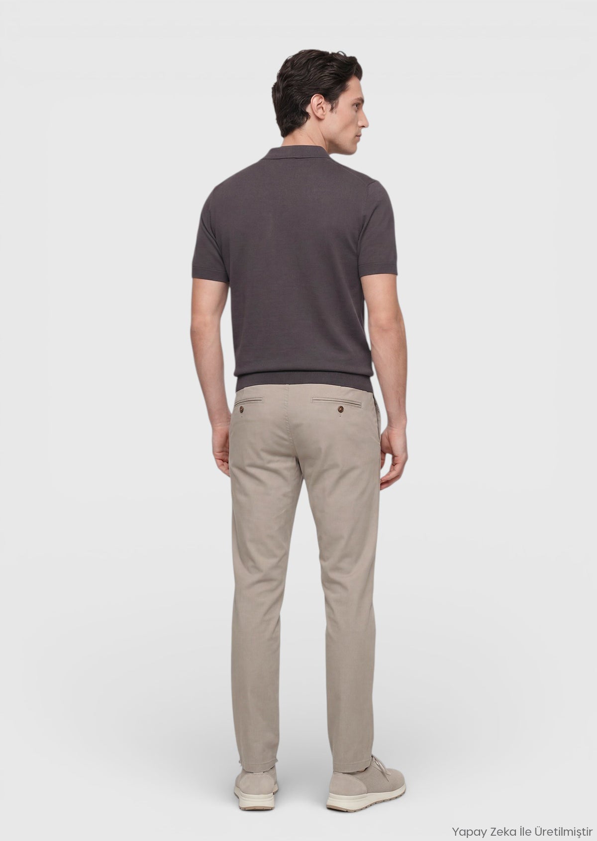 Vizon Dokuma Regular Fit Casual Pamuk Karışımlı Pantolon