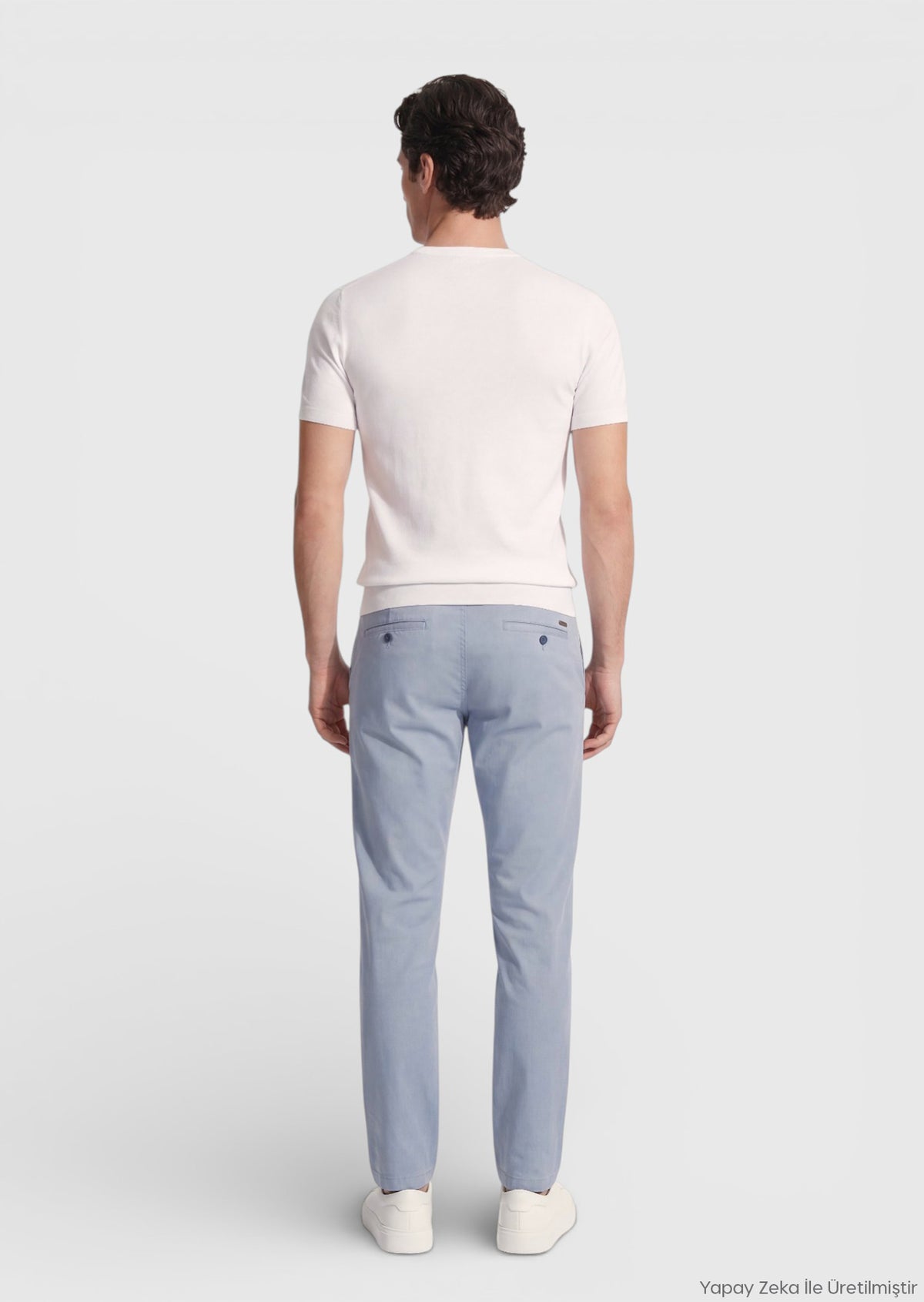 Mavi Düz Dokuma Regular Fit Casual Pamuk Karışımlı Pantolon