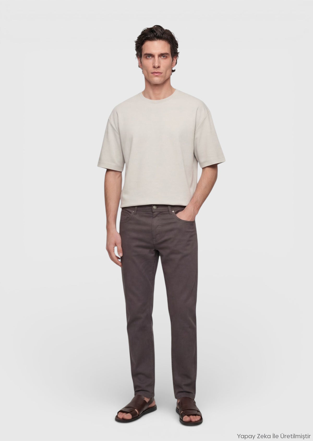 Mürdüm Dokuma Regular Fit Casual %100 Pamuk Pantolon