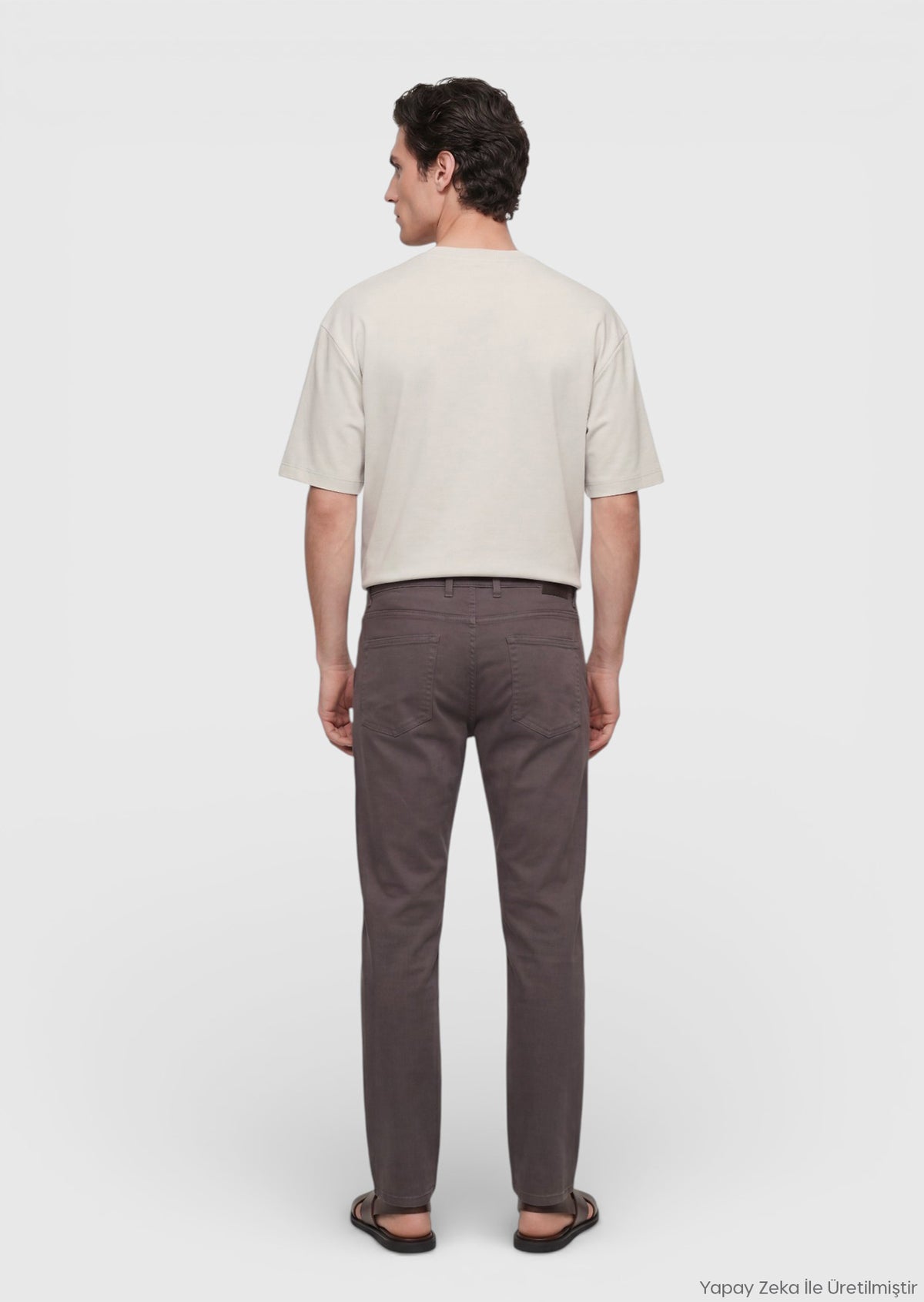 Mürdüm Düz Dokuma Regular Fit Casual %100 Pamuk Pantolon