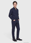 Lacivert Düz Dokuma Slim Fit Casual Pamuk Karışımlı Pantolon