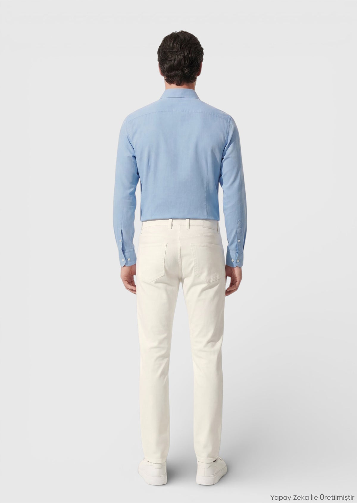 Açık Bej Düz Dokuma Slim Fit Casual Pamuk Karışımlı Pantolon