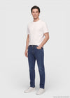 İndigo Düz Slim Fit Denim Pamuk Karışımlı Pantolon