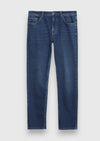 İndigo Düz Slim Fit Denim Pamuk Karışımlı Pantolon