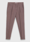 Mürdüm Düz Dokuma Relaxed Fit Casual Pamuk Karışımlı Pantolon