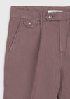 Mürdüm Düz Dokuma Relaxed Fit Casual Pamuk Karışımlı Pantolon