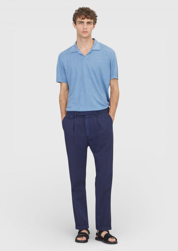 Lacivert Düz Dokuma Relaxed Fit Casual Pamuk Karışımlı Pantolon
