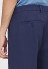 Lacivert Düz Dokuma Relaxed Fit Casual Pamuk Karışımlı Pantolon