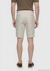 Bej Düz Dokuma Carrot Fit Casual %100 Keten Bermuda