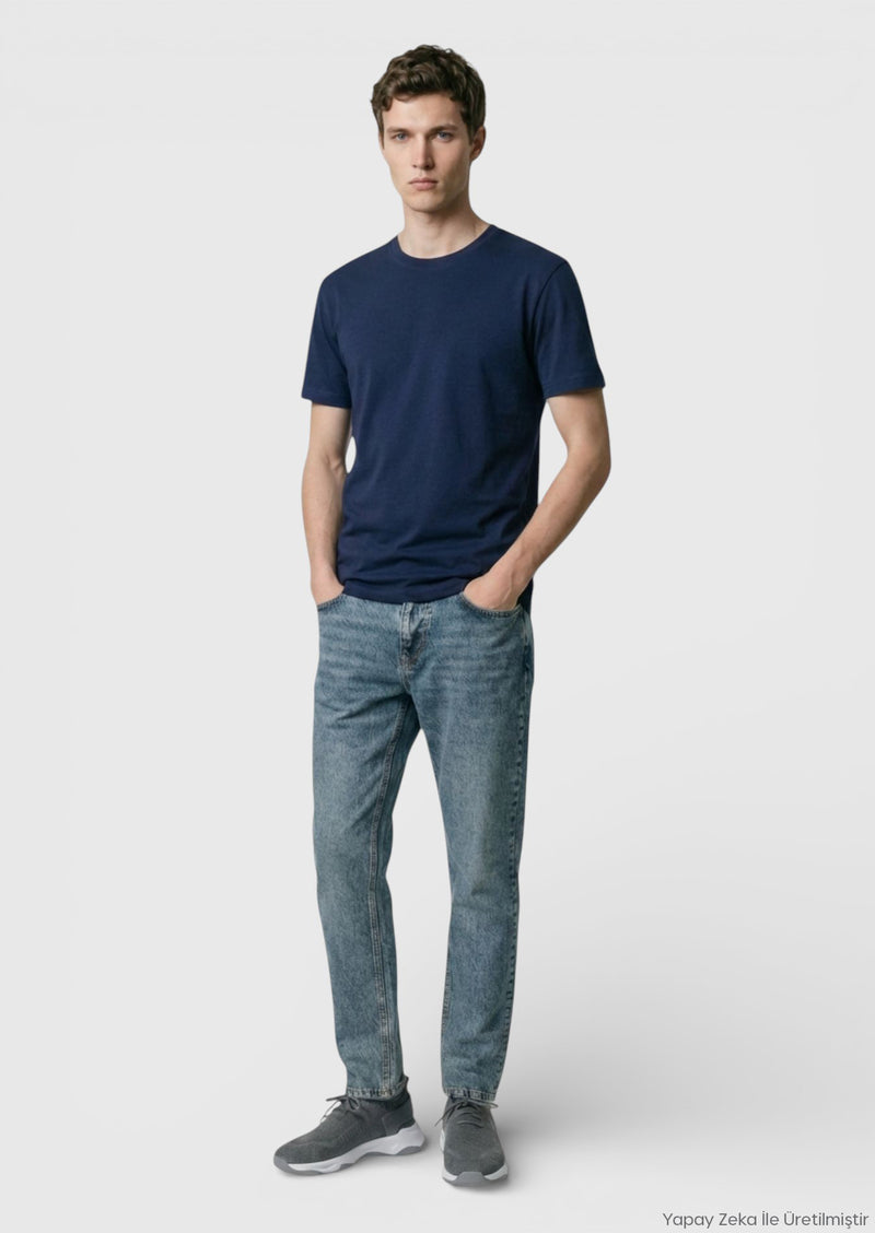 Lacivert Düz T-Shirt