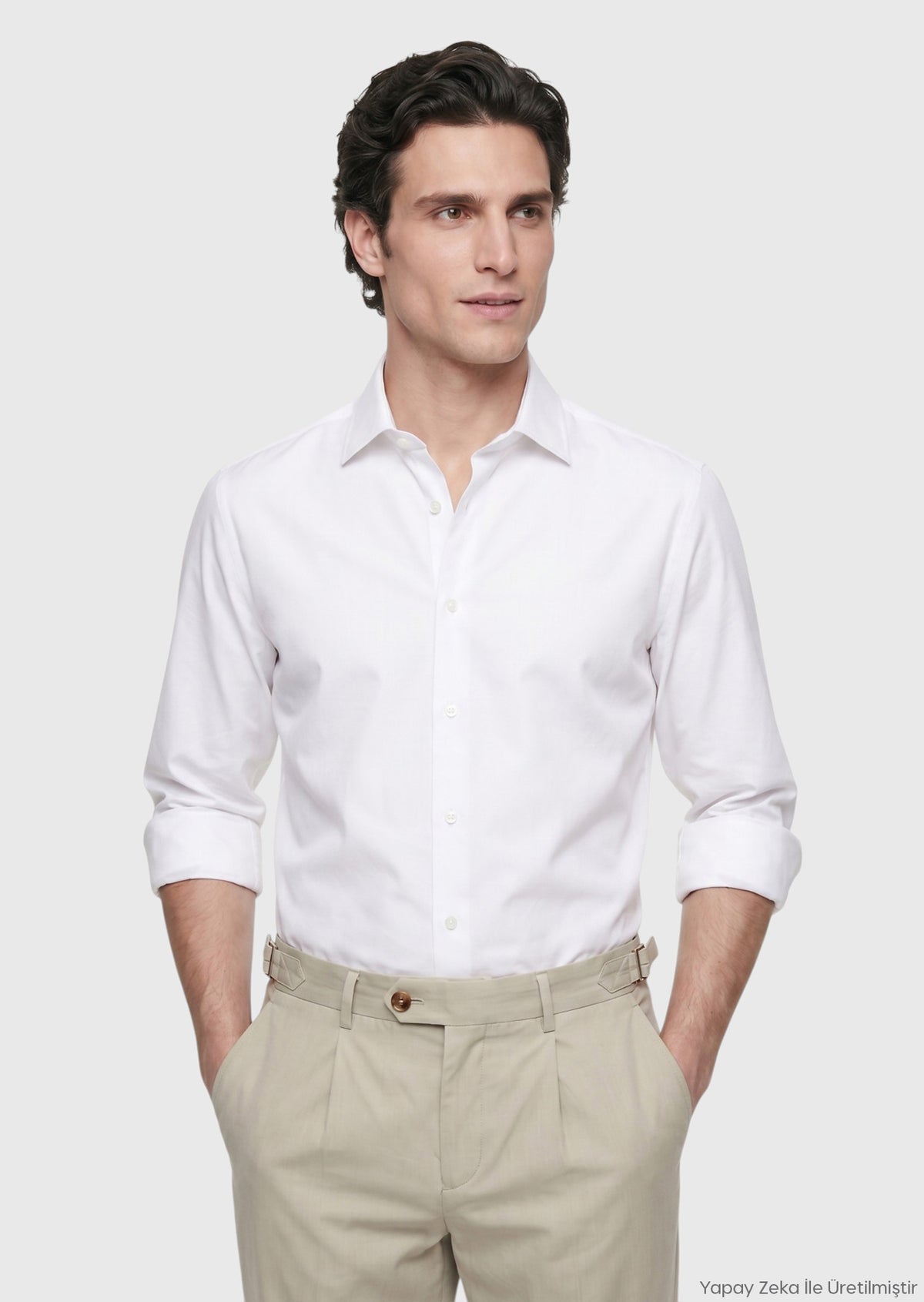 Stone Casual Fit Long Weaving Casual 100% Cotton Shirt
