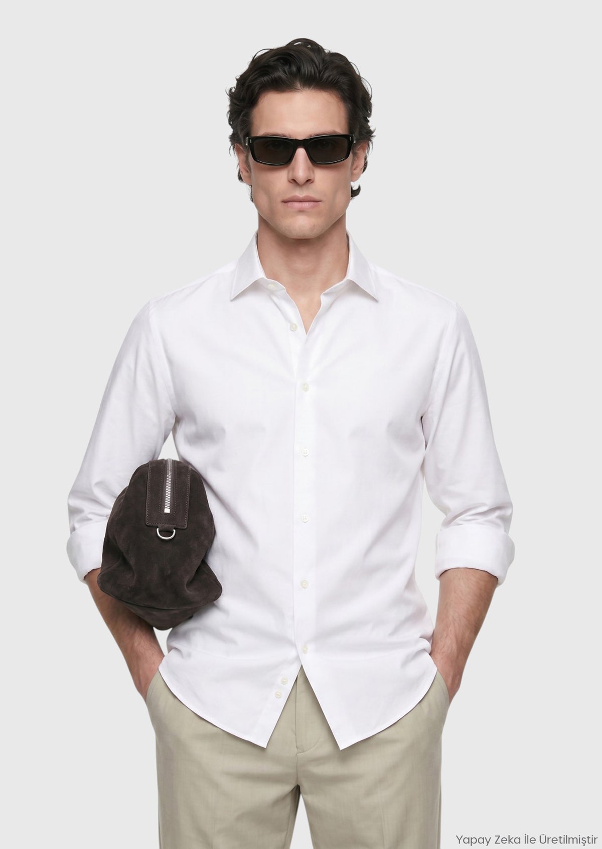 Taş Düz Casual Fit Uzun Dokuma Casual %100 Pamuk Gömlek