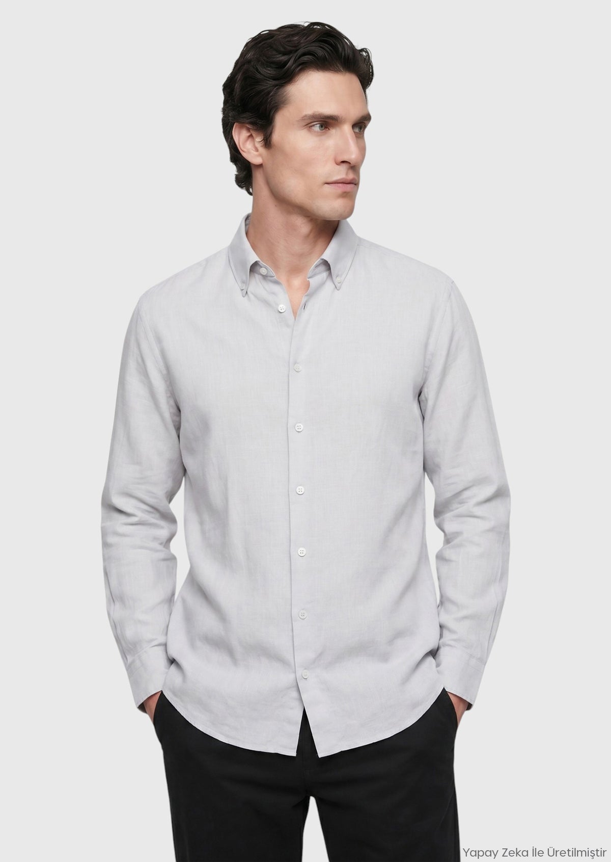 Taş Düz Regular Fit Uzun Dokuma Casual Pamuk Karışımlı Gömlek