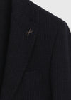 Lacivert Düz Shirt Shoulder Slim Fit Yün Karışımlı Örme Ceket